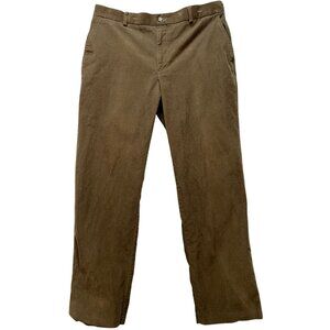 Jos. A. Bank Mens Tailored Fit Corduroy Straight Pants Flat Front Size 34x30 Tan
